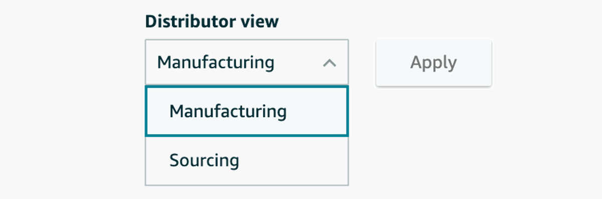 Manufacturing versus sourcing view in Vendor Central Retail Analytics