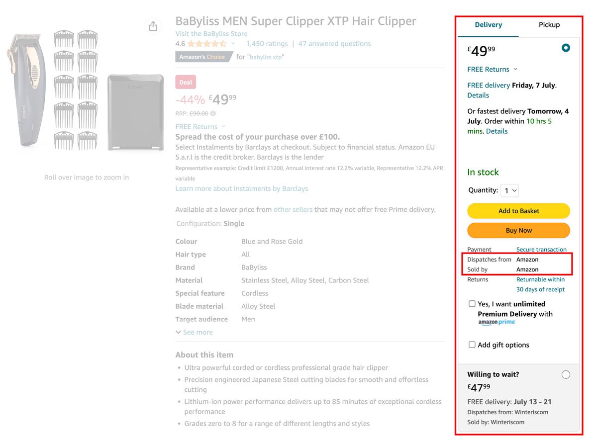 Amazon Buy Box Example