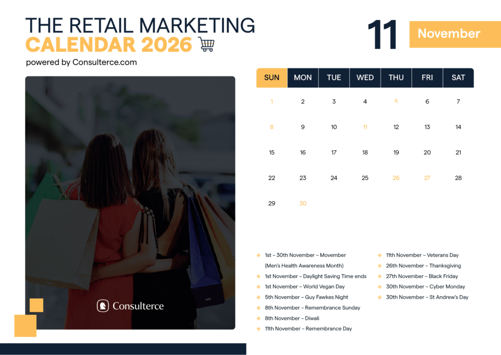 Retail Marketing Calendar November 2026