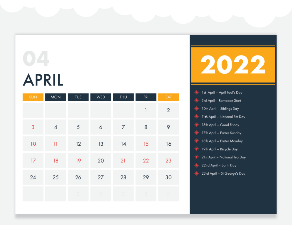 The Retail Marketing Calendar - April 2022