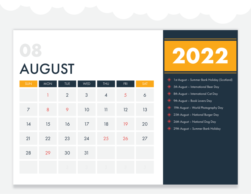 The Retail Marketing Calendar - August 2022