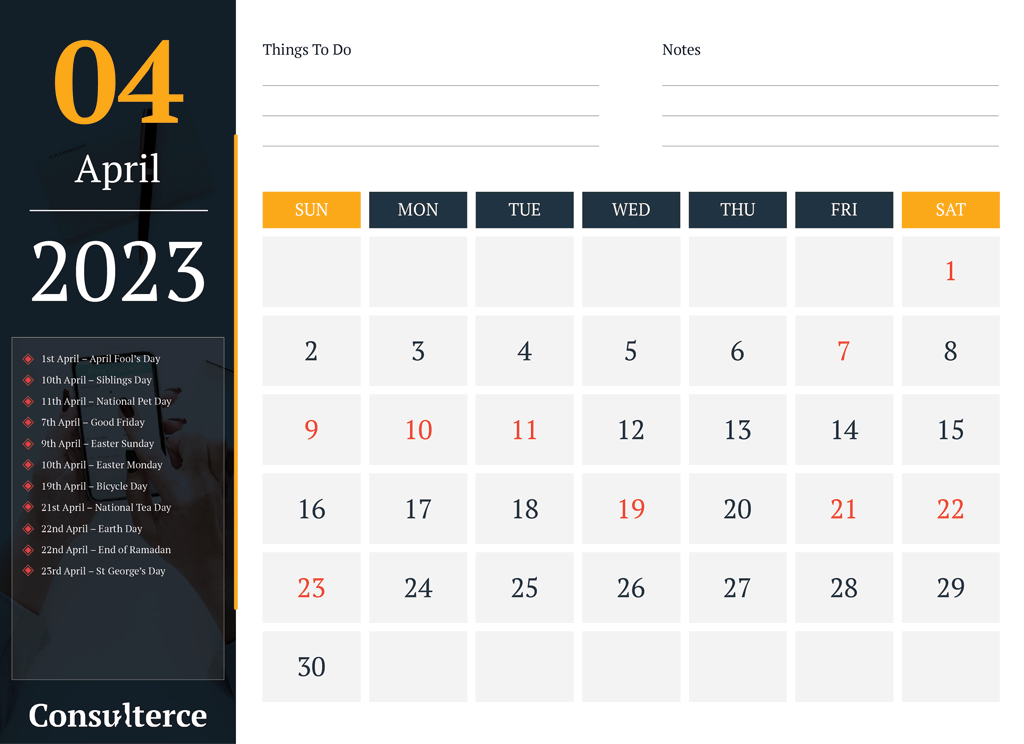 Retail Marketing Calendar - April 2023