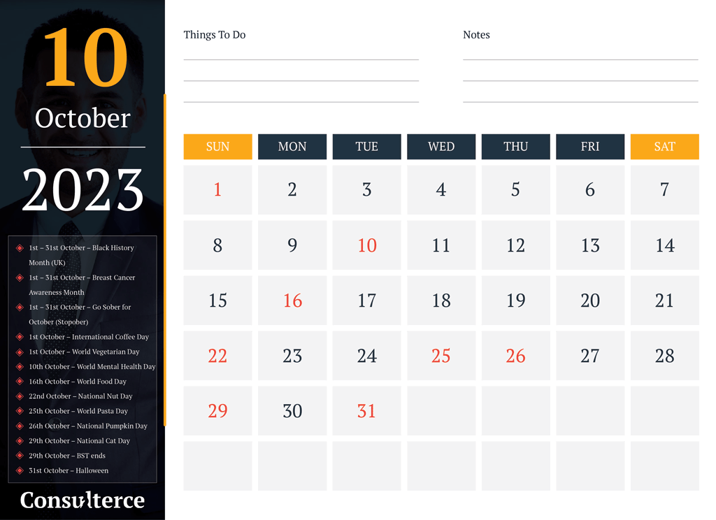 Retail Marketing Calendar - October 2023