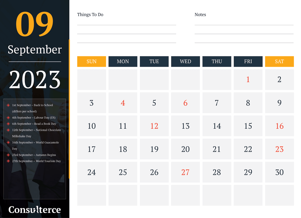 Retail Marketing Calendar - September 2023