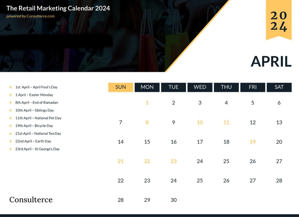 Retail Marketing Calendar - April 2024