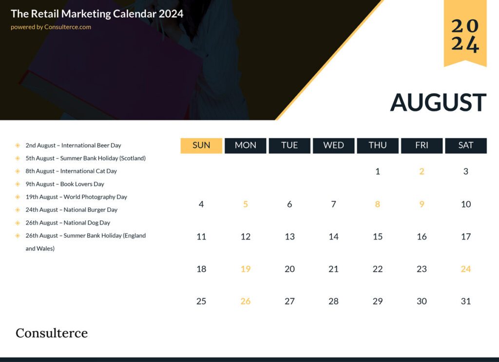 Retail Marketing Calendar - August 2024