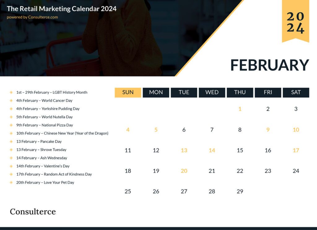 Retail Marketing Calendar - February 2024