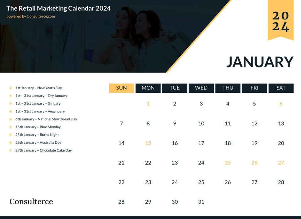 Retail Marketing Calendar - January 2024